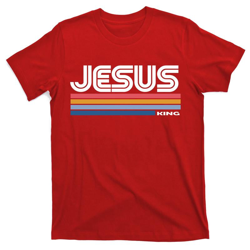 Retro Jesus King T-Shirt Cotton Menswear