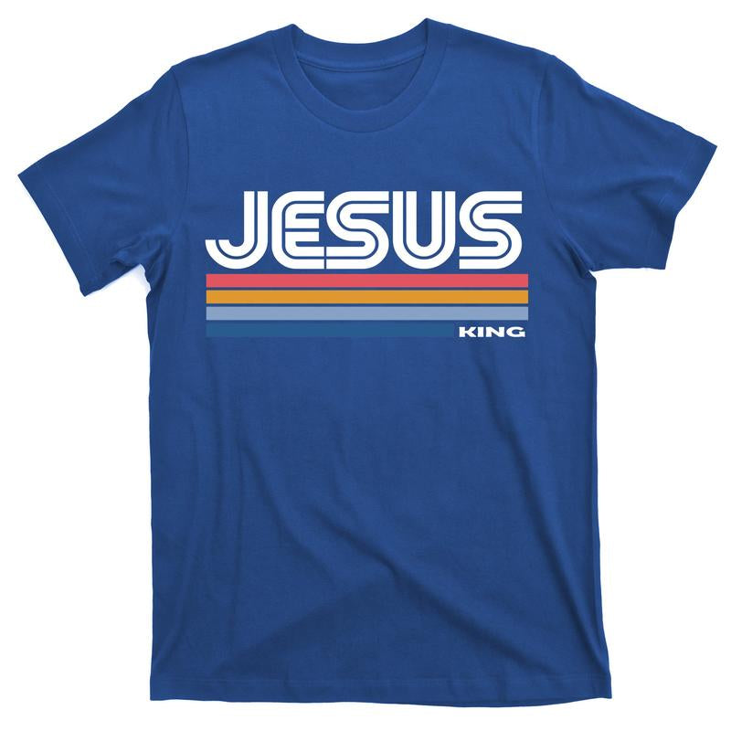 Retro Jesus King T-Shirt Cotton Menswear